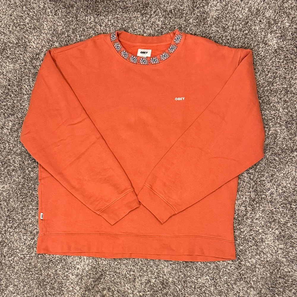 Obey Organic Men's Orange Crewneck